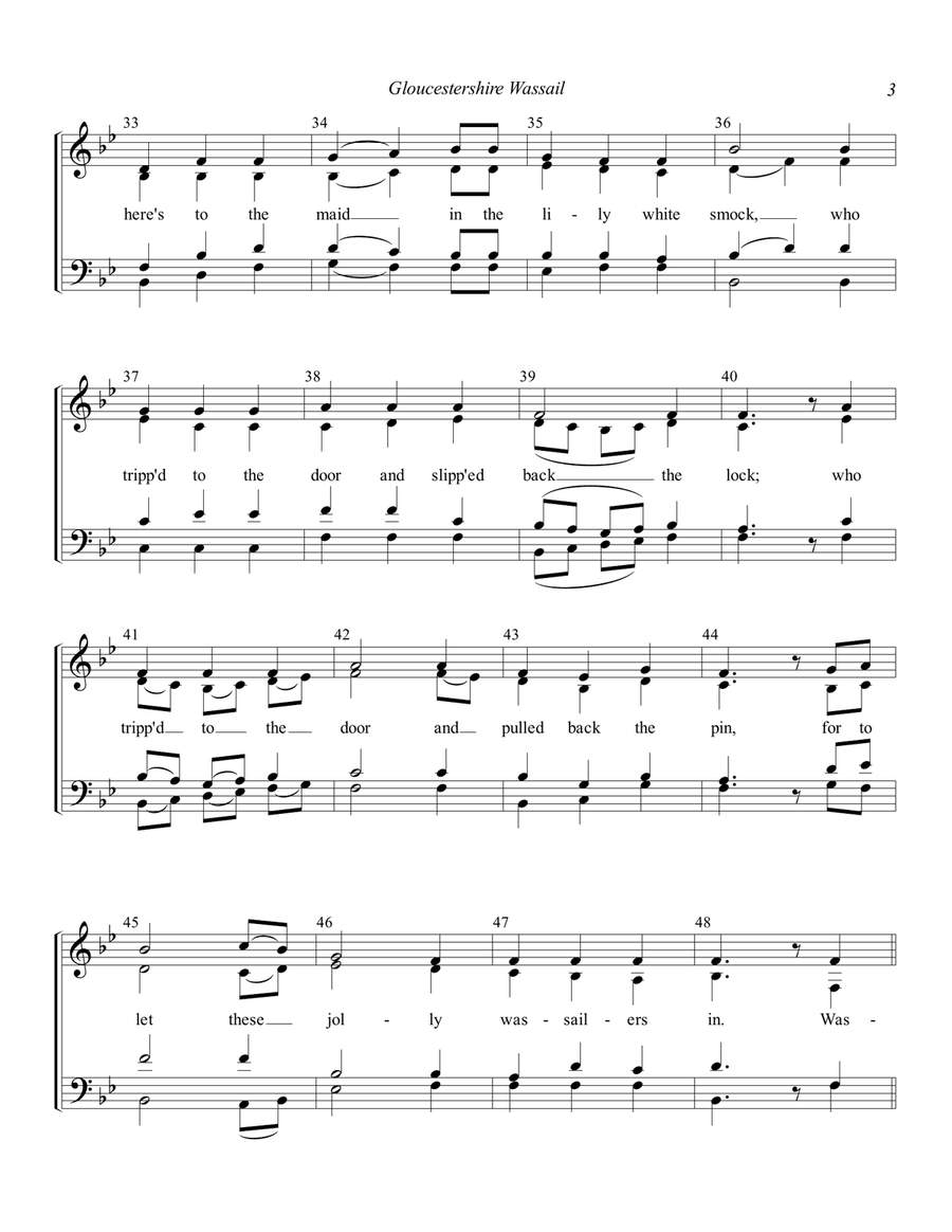 Gloucestershire Wassail Gloucestershire Wassail 4-Part scores gallery preview page 3