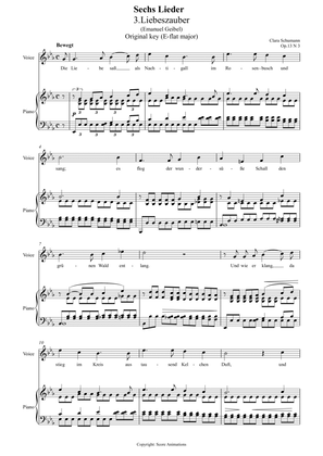 Liebeszauber Op 13 N3 in E-flat major (Original key)