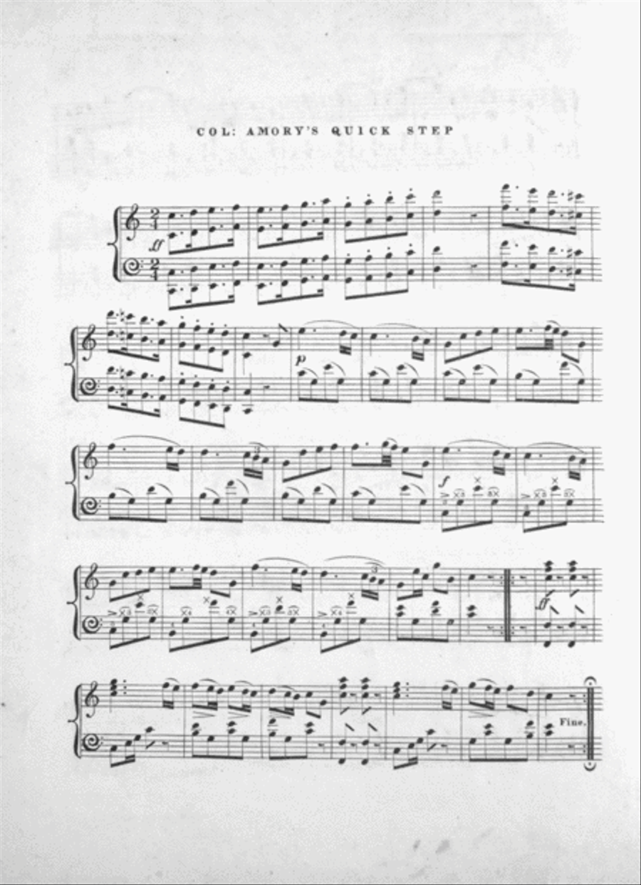 Col. J.S. Amory's Quick Step Piano Solo scores gallery preview page 2