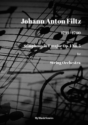 Book cover for Filtz Symphony in F major Op. 1 No. 5 for String Orchestra