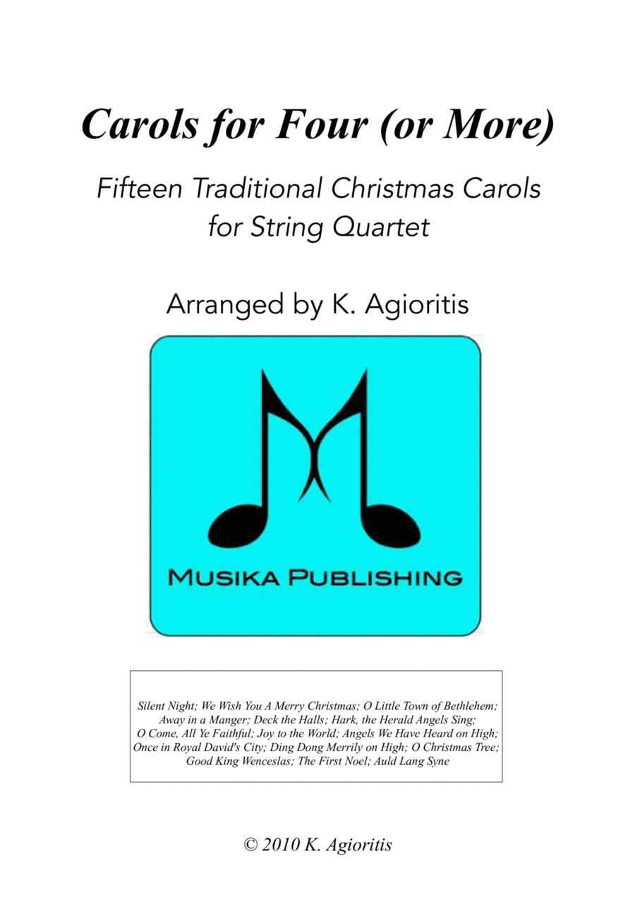 Carols for Four (or more) - Fifteen Carols for String Quartet String Quartet scores gallery preview page 1