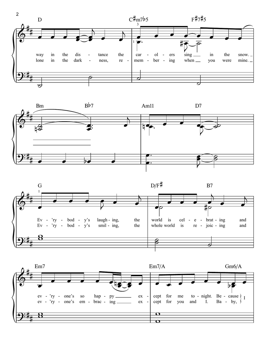 Miss You Most At Christmas Time Easy Piano scores gallery preview page 2