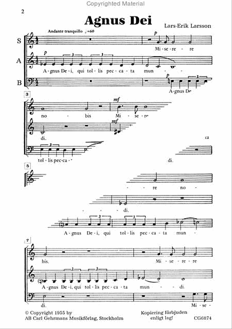 Agnus Dei Agnus Dei 3-Part scores gallery preview page 2