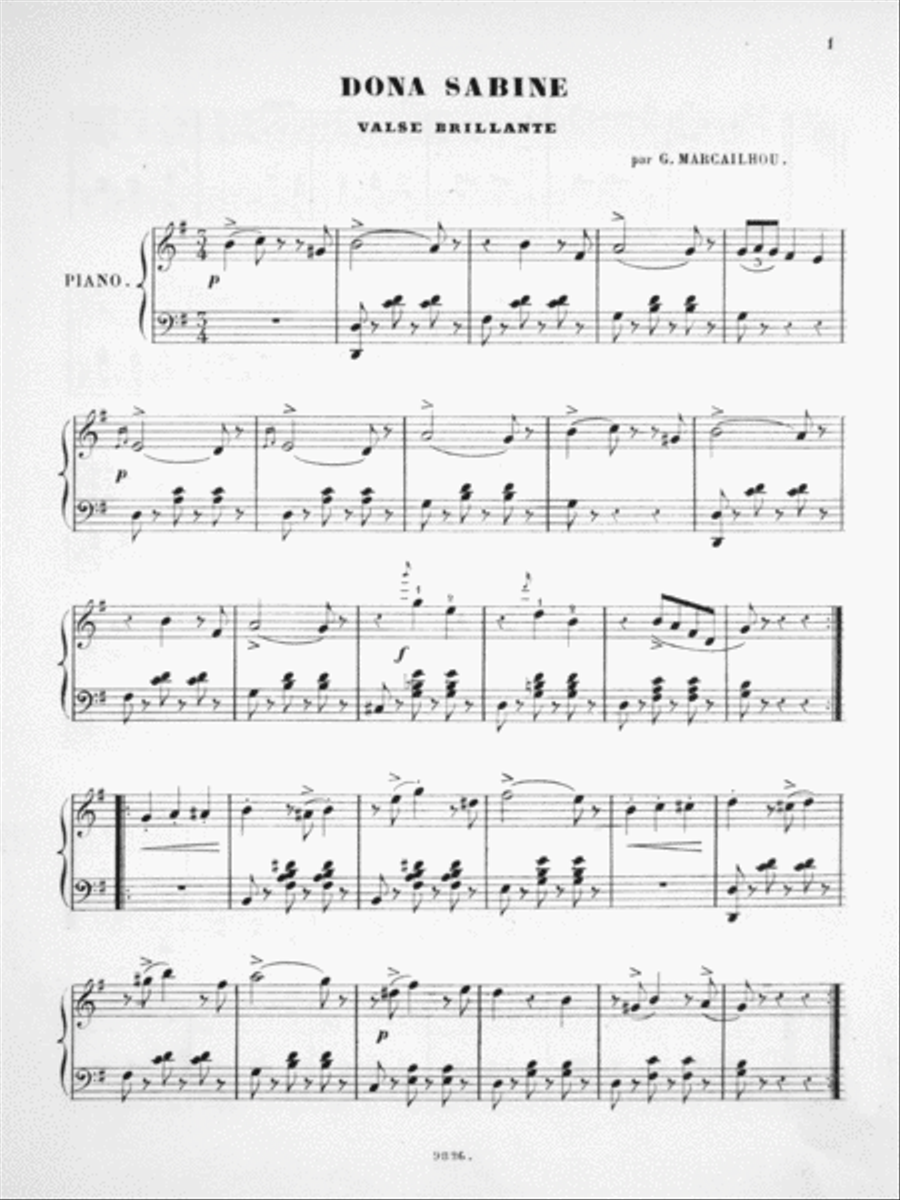 Donna Sabina Valse Brillante Piano Solo scores gallery preview page 2