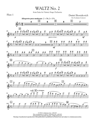 Book cover for Waltz No. 2 (from Suite For Variety Stage Orchestra) - Flute 1