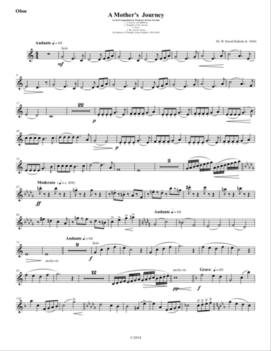 A Mother's Journey (Orchestral Parts - One Set) Small Ensemble scores gallery preview page 4