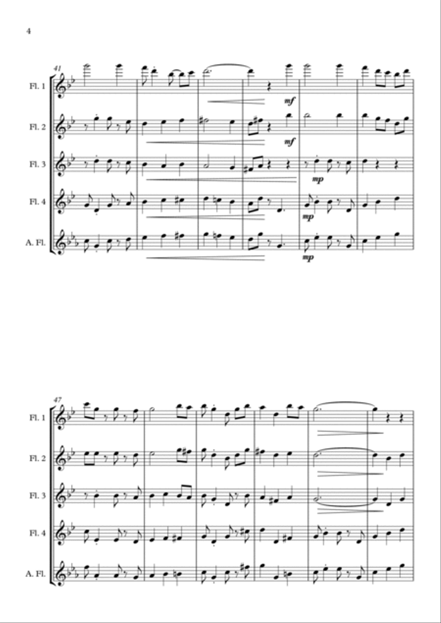 The House of the Rising Sun - for Flute Quartet Flute Quartet scores gallery preview page 4