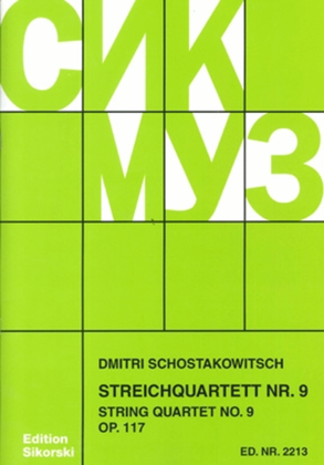Book cover for String Quartet No. 9, Op. 117