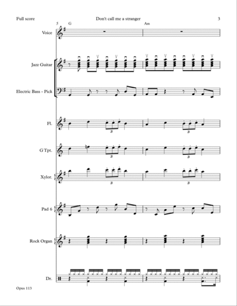 Don't call me a stranger Large Ensemble scores gallery preview page 3