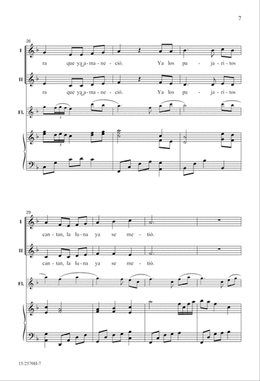 Las Mañanitas (The Morning Song) 2-Part scores gallery preview page 8