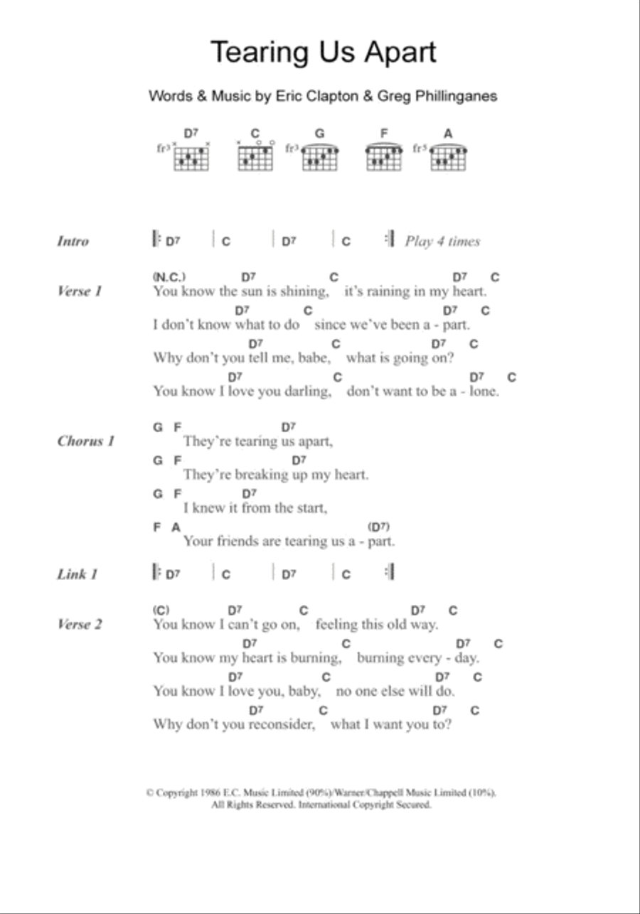 Tearing Us Apart Guitar scores gallery preview page 1