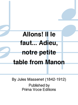 Book cover for Allons! Il le faut... Adieu, notre petite table from Manon