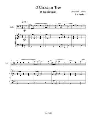 O Christmas Tree (O Tannenbaum) for Cello Solo with Piano Accompaniment