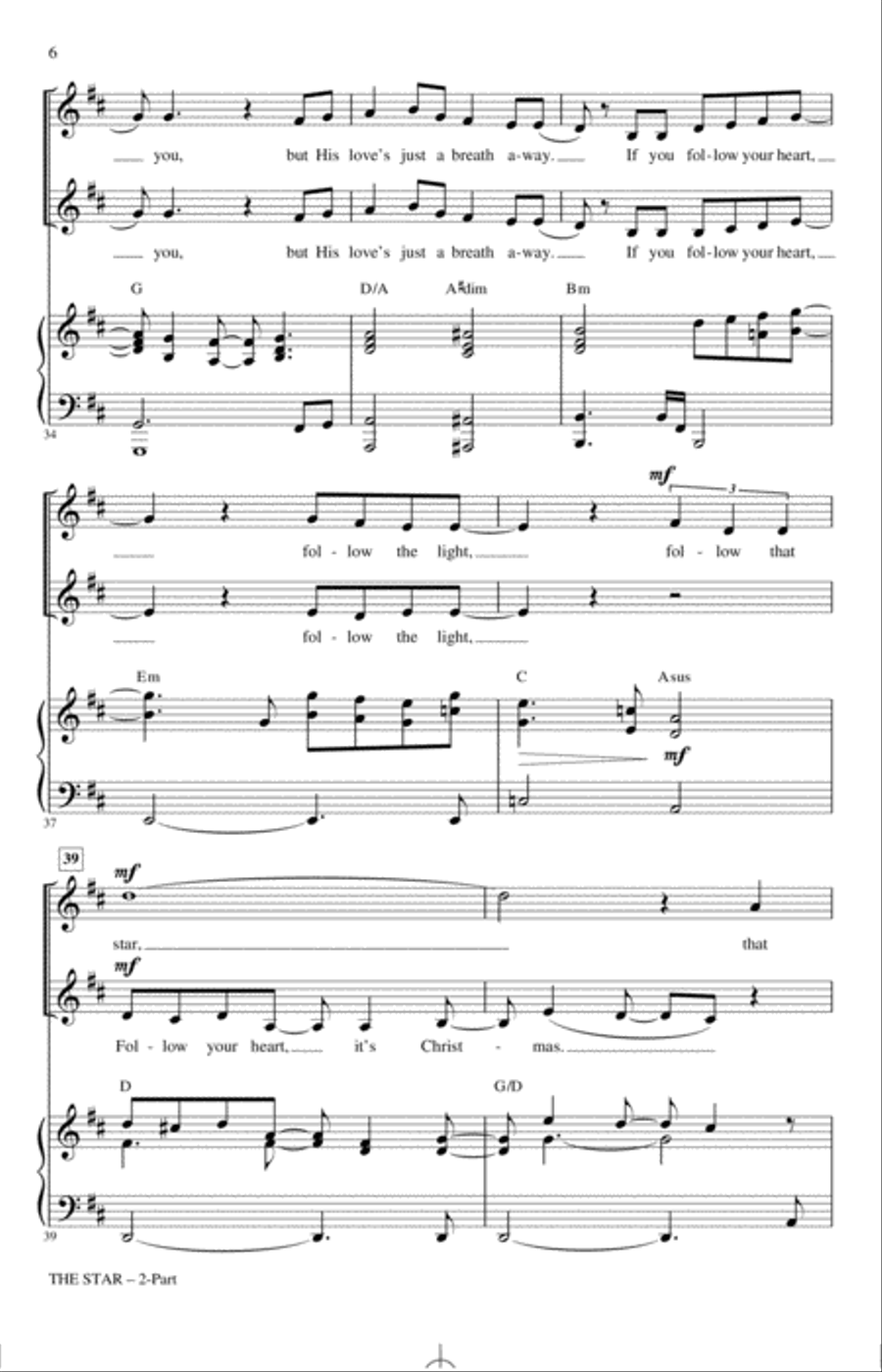 The Star (arr. Mark Brymer) 2-Part scores gallery preview page 5