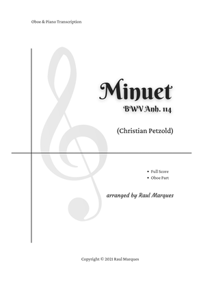 Book cover for Petzold - Minuet, BWV Anh. 114 (for Oboe & Piano)