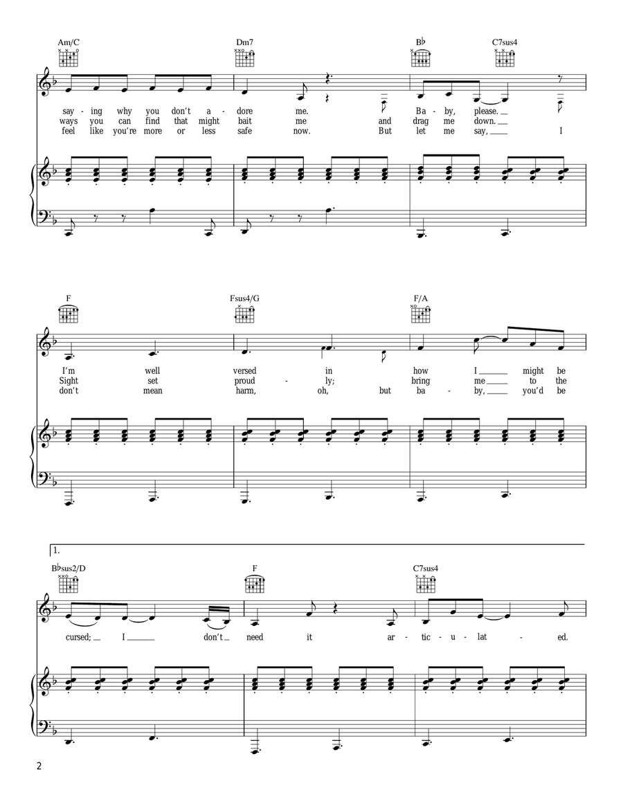 Machine Gun Machine Gun Piano, Vocal, Guitar scores gallery preview page 2