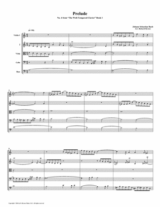 Prelude 04 from Well-Tempered Clavier, Book 1 (String Quintet)
