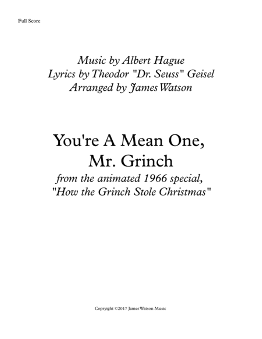 Book cover for You're A Mean One, Mr. Grinch