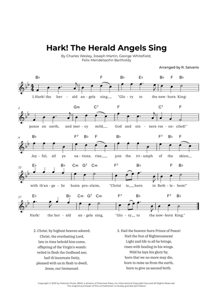 Hark! The Herald Angels Sing (Key of B-Flat Major) image number null