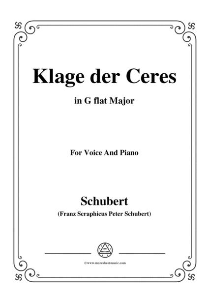 Schubert-Klage der Ceres,in G flat Major,for Voice&Piano image number null