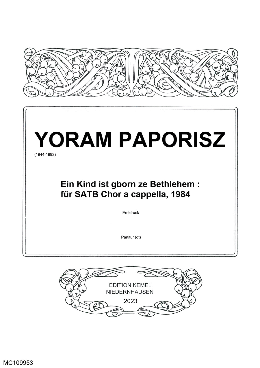 Ein Kind ist gborn ze Bethlehem 4-Part scores gallery preview page 1