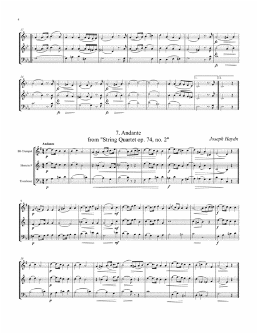 Classical Trio Album Brass Trio scores gallery preview page 5