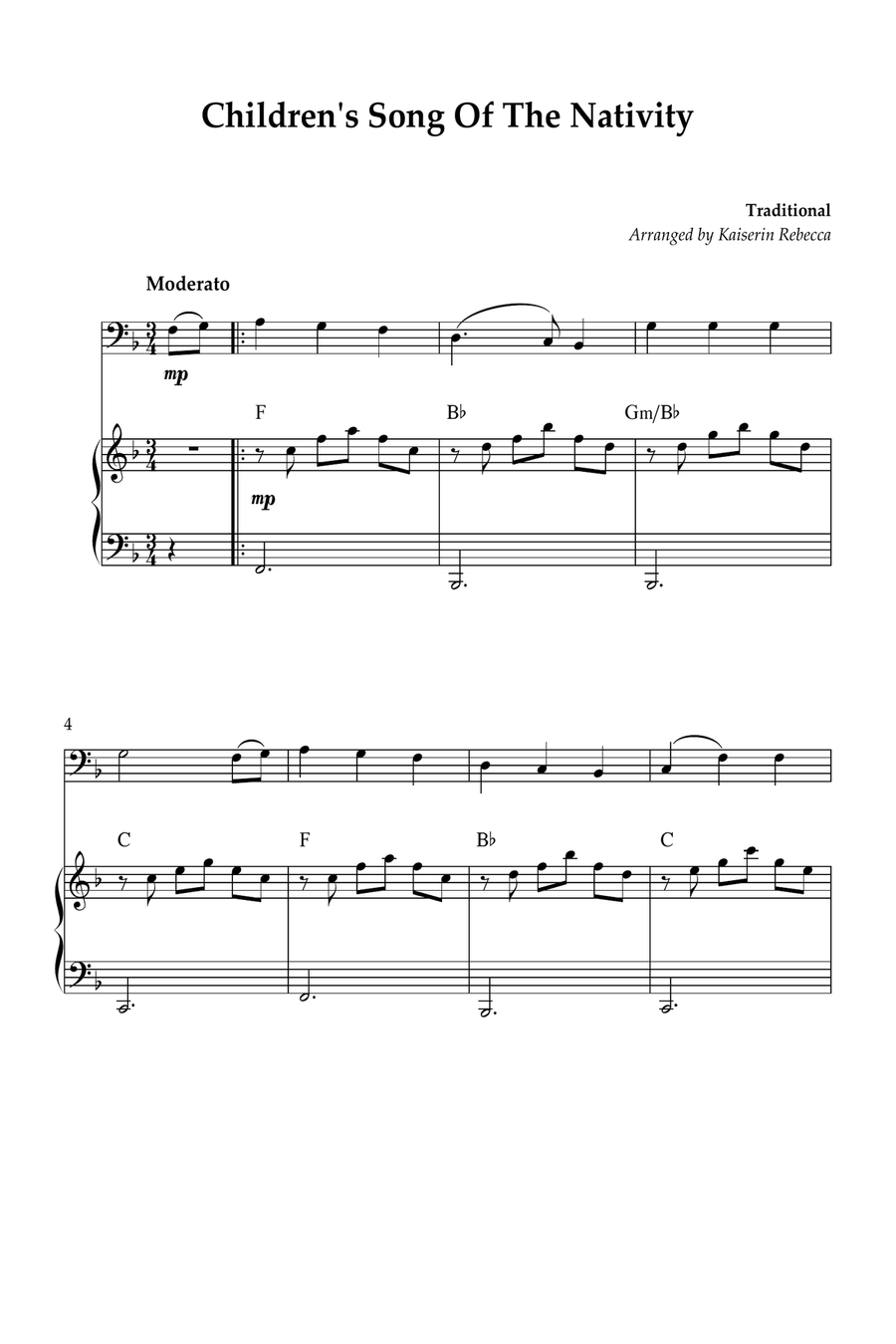Children's Song Of The Nativity Bassoon scores gallery preview page 1