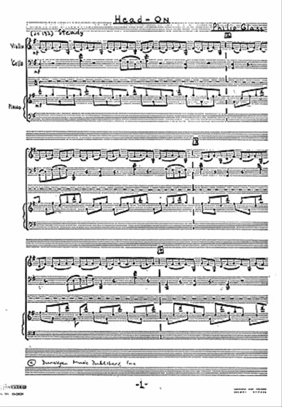 Head On Piano Trio scores gallery preview page 1