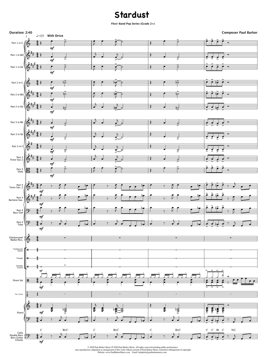 Stardust (Flexible Instrumentation) Concert Band scores gallery preview page 3