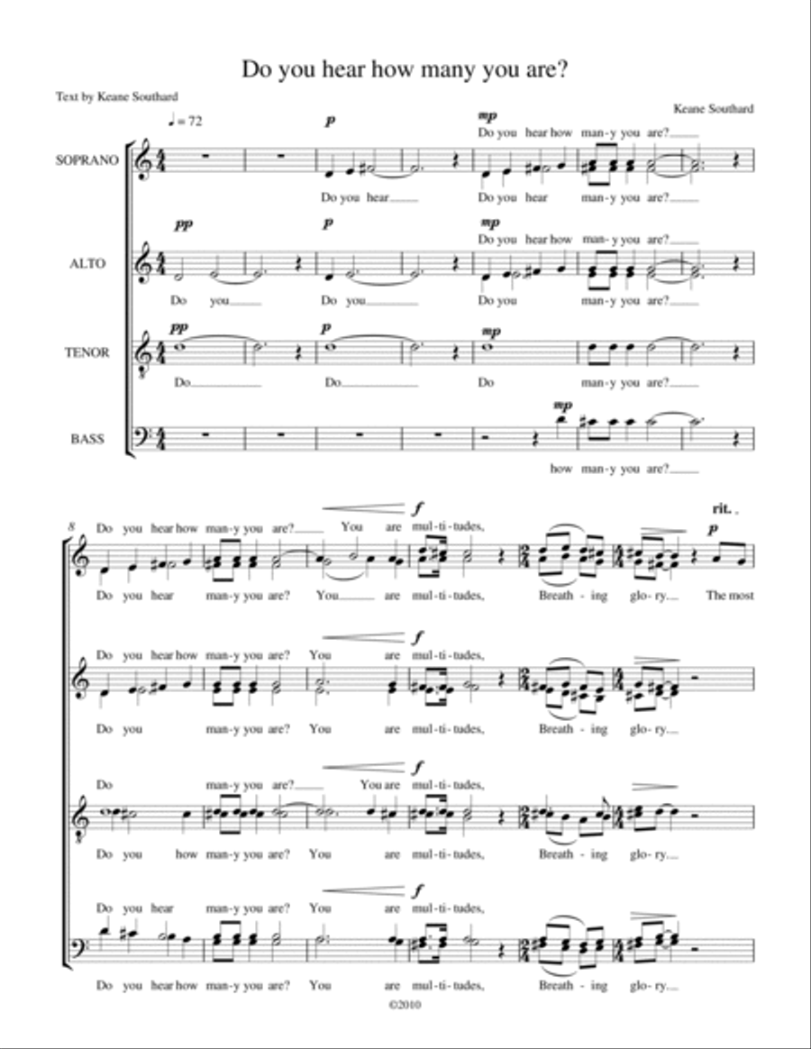 Do You Hear How Many You Are? 4-Part scores gallery preview page 4