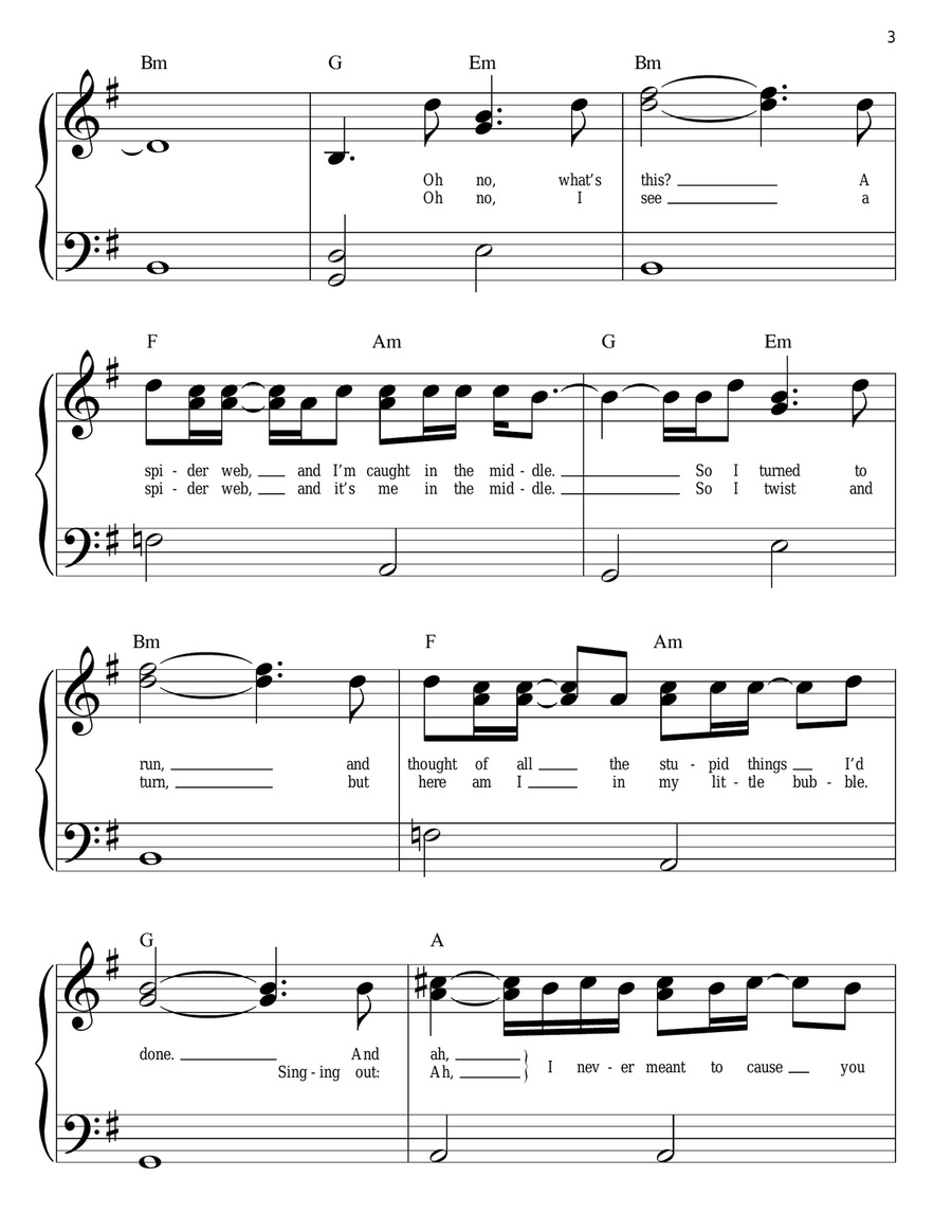 Trouble Easy Piano scores gallery preview page 3