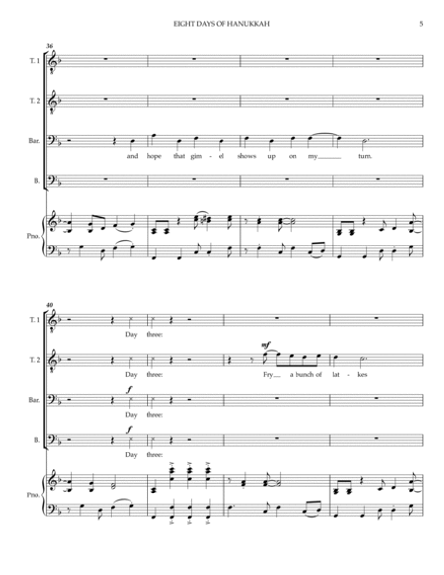 8 Days Of Hanukkah TTBB scores gallery preview page 5