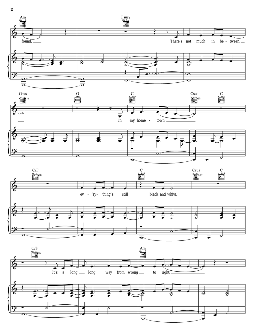 Drugs Or Jesus Piano, Vocal, Guitar scores gallery preview page 2