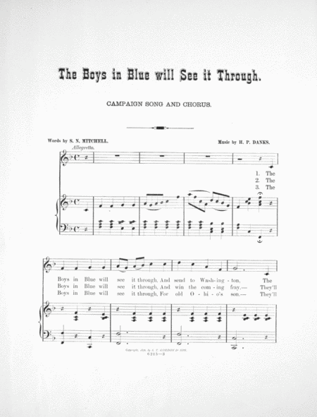 The Boys in Blue Will See It Through. Campaign Song and Chorus