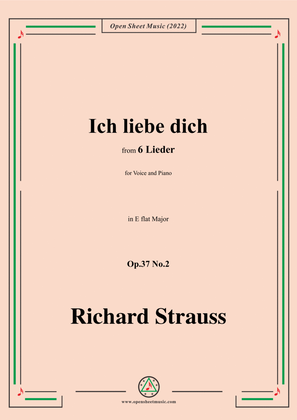 Book cover for Richard Strauss-Ich liebe dich,in E flat Major,Op.37 No.2