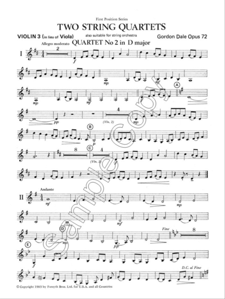 String Quartet No.2 String Quartet No.2 String Quartet scores gallery preview page 6
