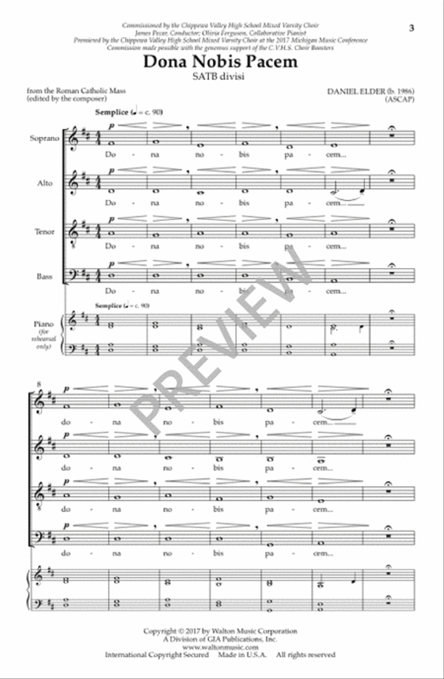Dona Nobis Pacem - SATB divisi Divisi scores gallery preview page 4