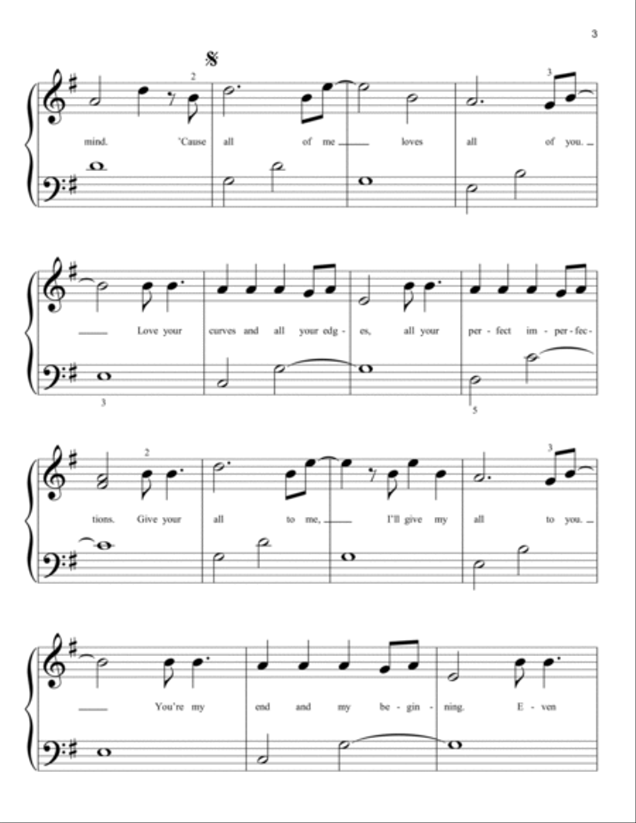 All Of Me Easy Piano scores gallery preview page 3