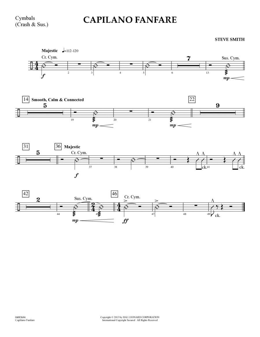 Capilano Fanfare (Digital Only) - Cymbals Concert Band scores gallery preview page 1