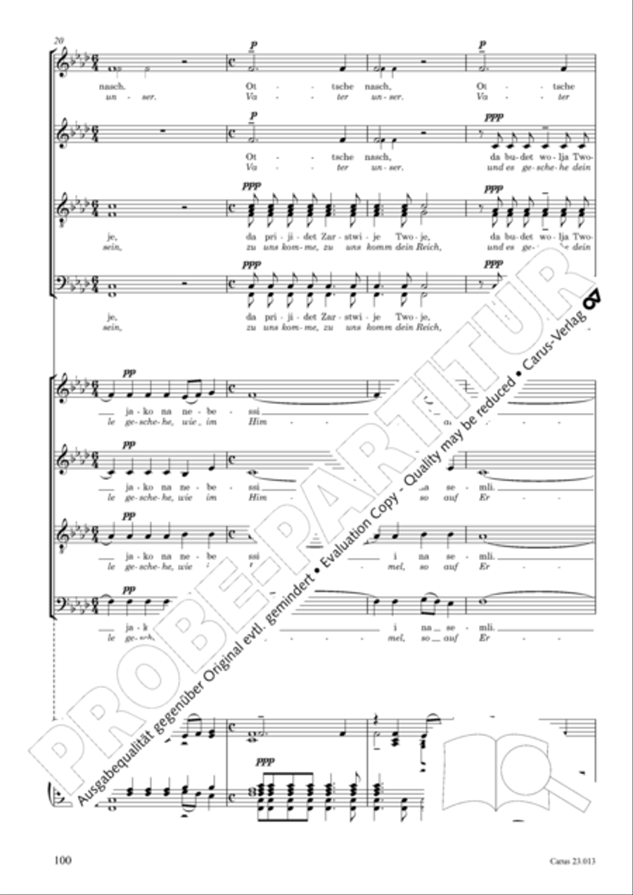 Liturgy of St. John Chrysostom op. 31 for mixed choir a cappella (Chrysostomos-Liturgie op. 31 fur Chor a cappella mit singbarem deutschem Text) A Cappella scores gallery preview page 122