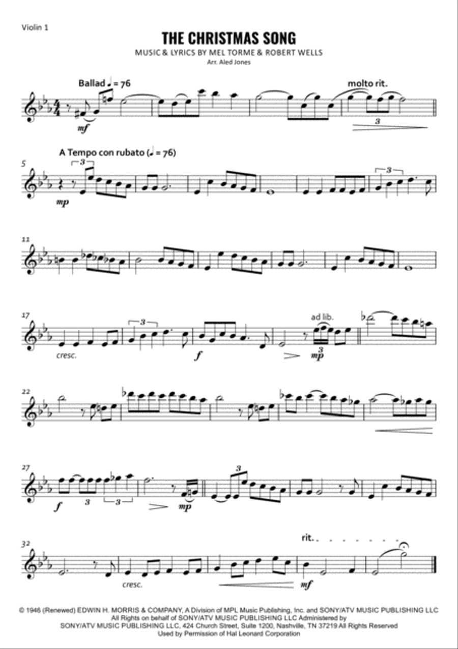 The Christmas Song (Chestnuts Roasting On An Open Fire) String Quartet scores gallery preview page 4