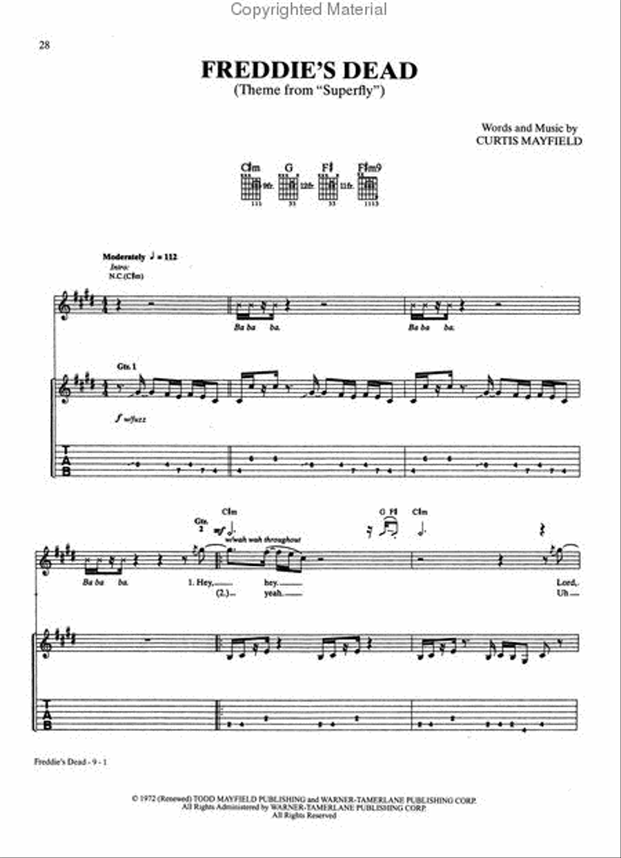 The Curtis Mayfield Guitar Songbook Electric Guitar scores gallery preview page 4