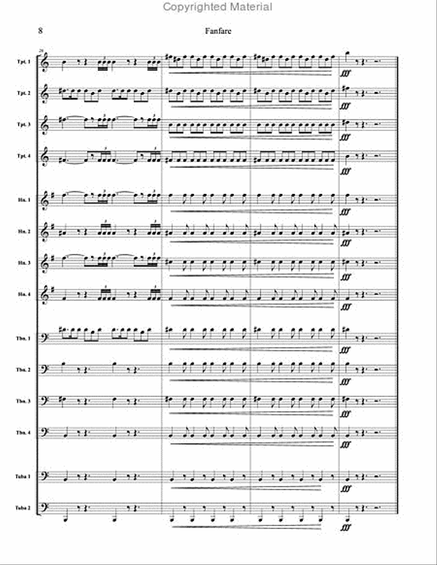 Fanfare for Large Brass Ensemble Score scores gallery preview page 4