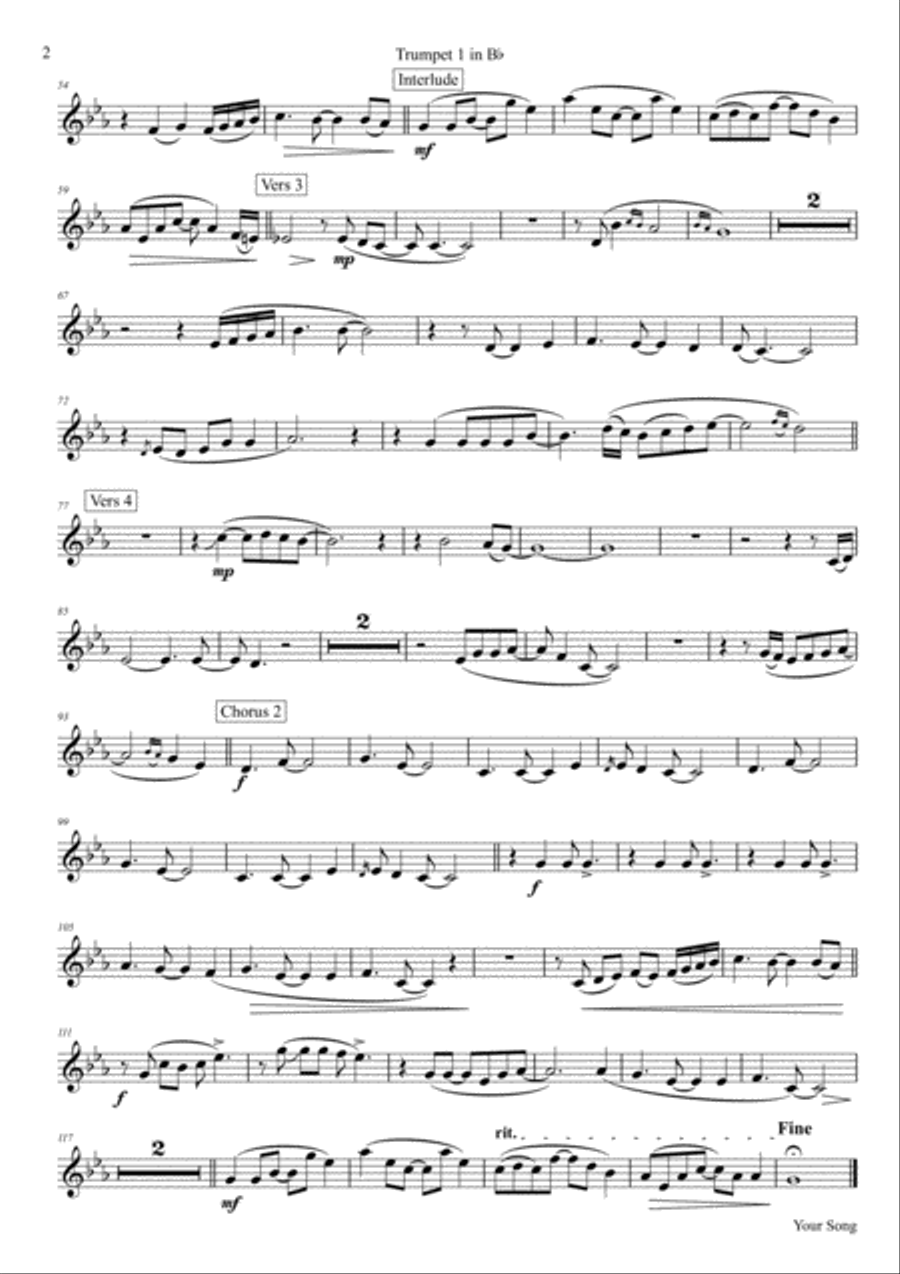 Your Song Trombone scores gallery preview page 6