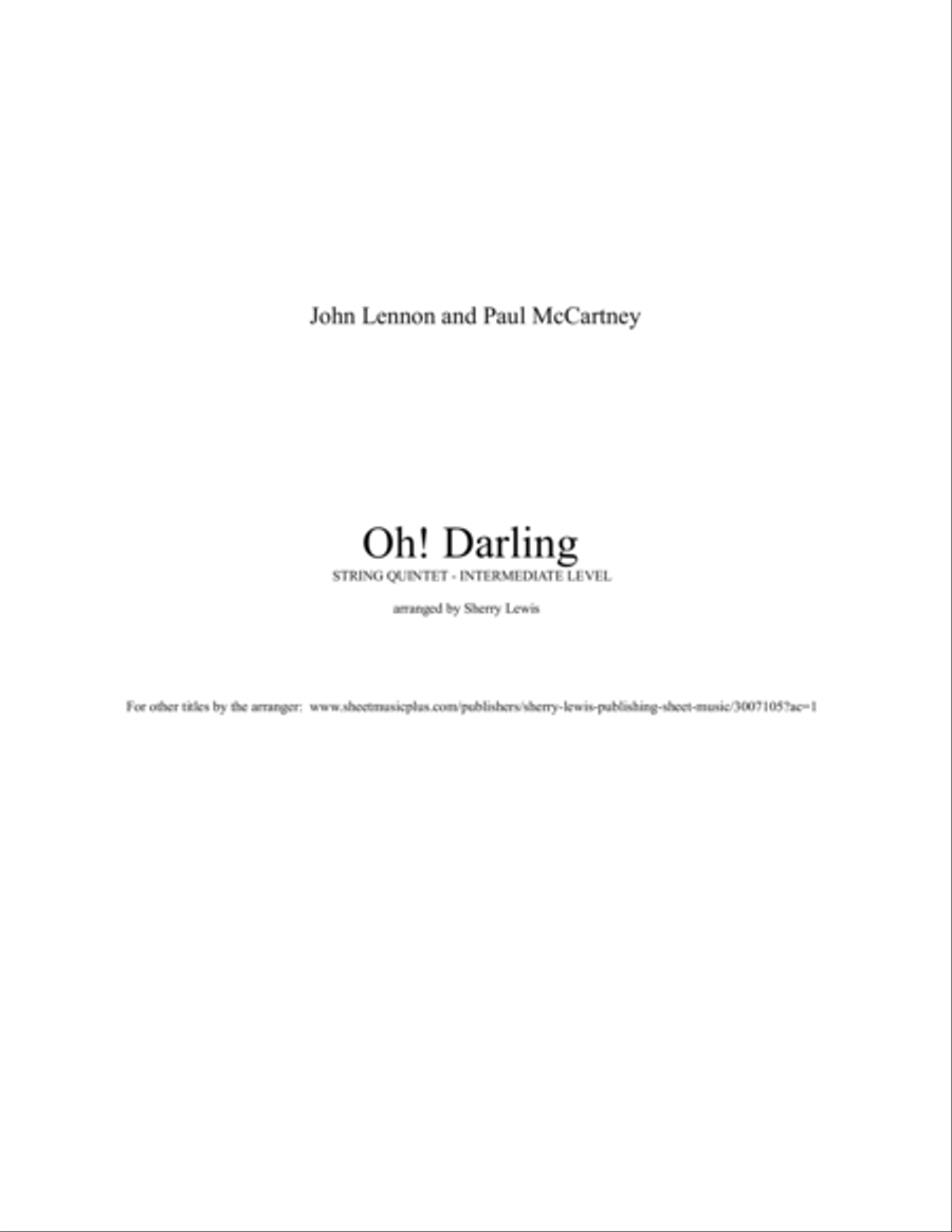 Oh! Darling String Quintet scores gallery preview page 2