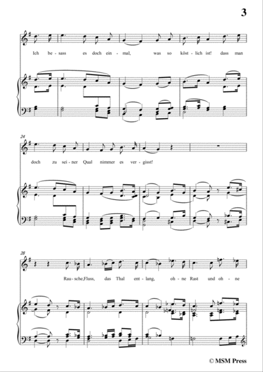 Schubert-An den Mond, D.296,in G Major,for Voice&Piano Voice scores gallery preview page 5