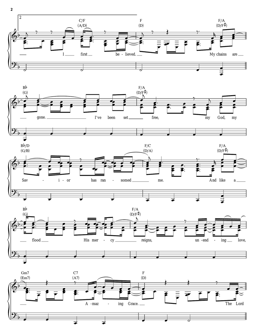 Amazing Grace (My Chains Are Gone) Guitar scores gallery preview page 2