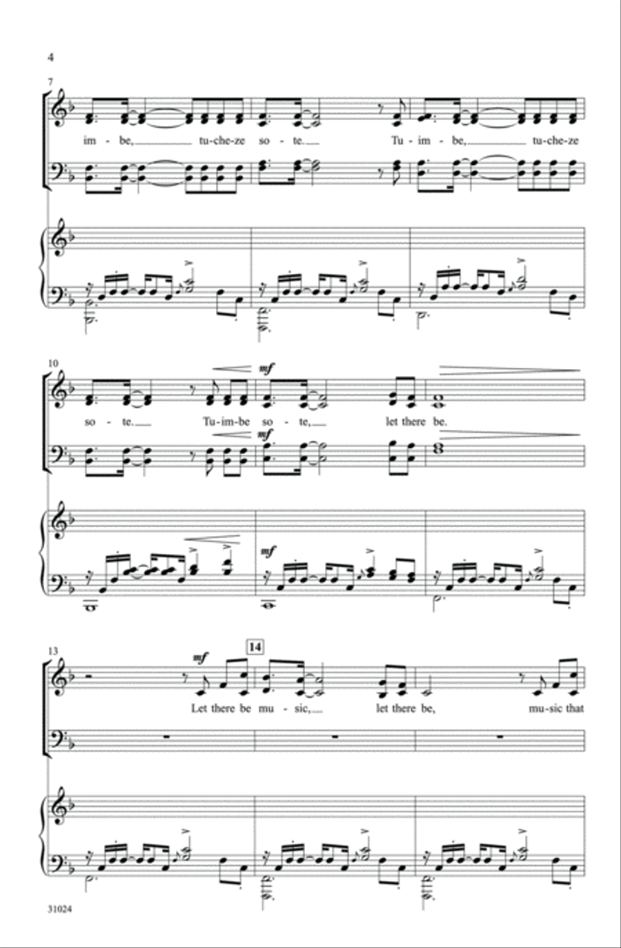 Tuimbe (Let There Be Music) 4-Part scores gallery preview page 3