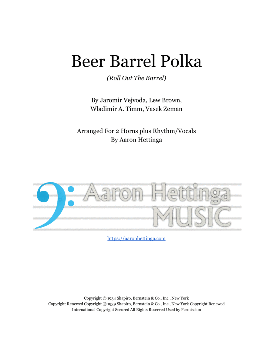 Beer Barrel Polka (roll Out The Barrel) Small Ensemble scores gallery preview page 1