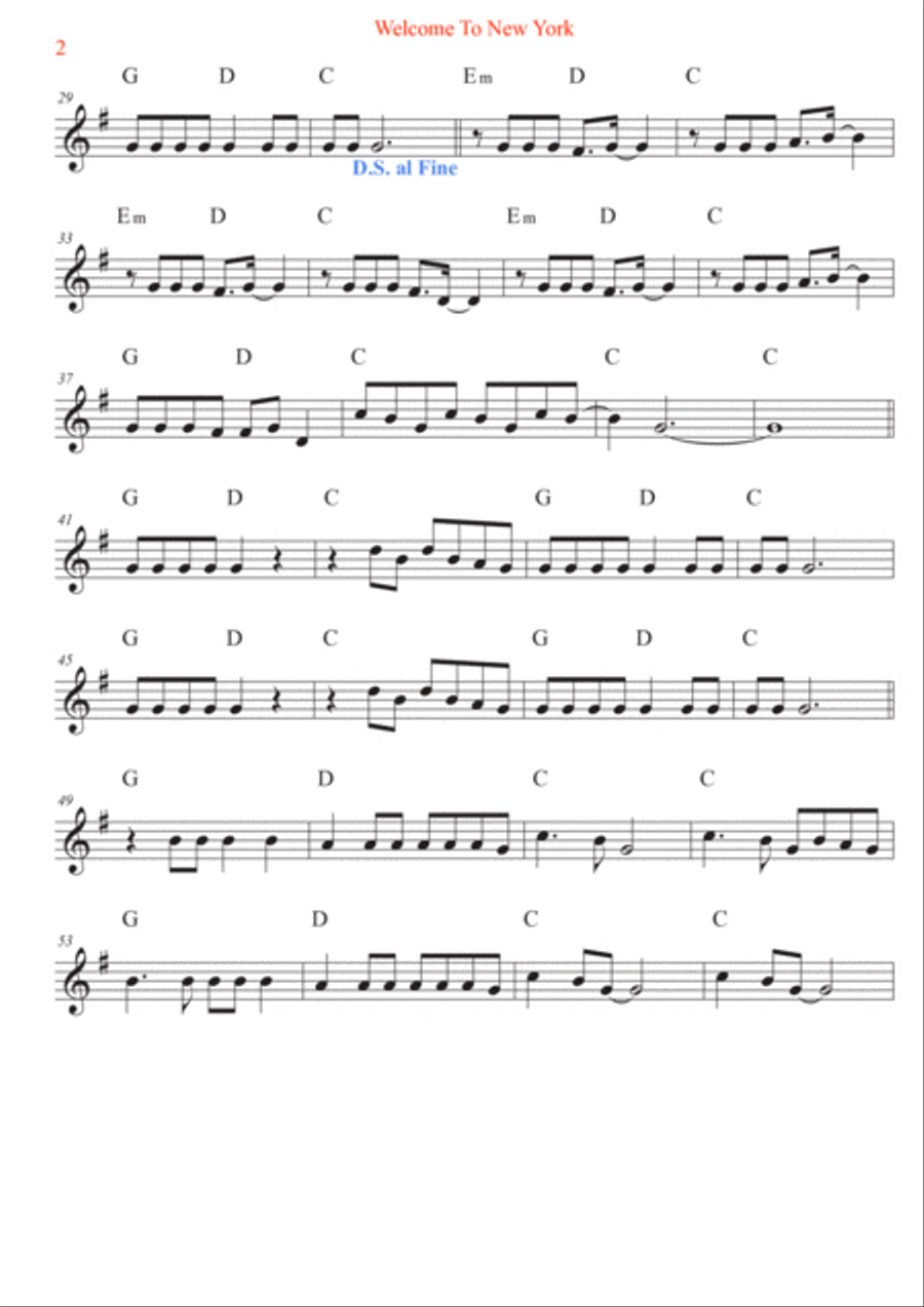 Welcome To New York Welcome To New York Violin Solo scores gallery preview page 2